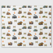 Papier Cadeau Engins de construction (Plat)