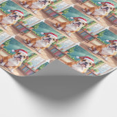 Papier Cadeau English Bulldog Teacher Classroom Santa Hat (Coin)