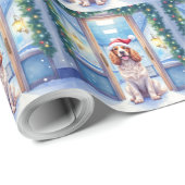 Papier Cadeau English Cocker Spaniel Nurse Station Santa Hat (Coin rond)