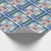 Papier Cadeau English Cocker Spaniel Nurse Station Santa Hat (Coin)