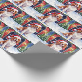 Papier Cadeau English Springer Spaniel Fire Station Santa (Coin)