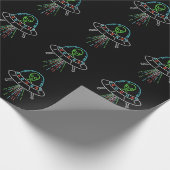 Papier Cadeau Enlèvement d'Alien couleur UFO mignon (Coin)