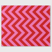 Papier Cadeau Énorme Chevron Zigzag Rose Chaud (Plat)