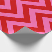 Papier Cadeau Énorme Chevron Zigzag Rose Chaud (Coin)