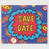 Papier Cadeau Enregistrer la date Comic Heroes (Plat)