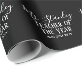 Papier Cadeau Enseignant de l'année Personnalisé cadeau de texte (Coin rond)