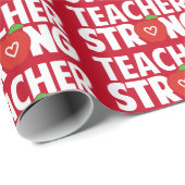 Papier Cadeau Enseignant fort avec la pomme rouge (Coin rond)