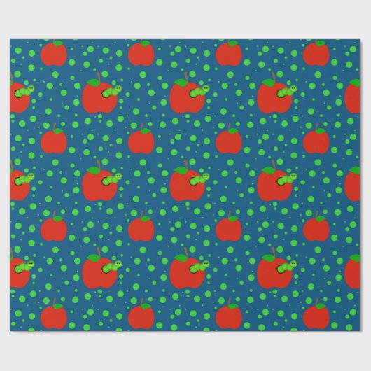 Papier Cadeau Enseignant Pois du ver Apple (Plat)