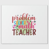 Papier Cadeau Enseignant Problème d'art Solveur Math Enseignant (Plat)