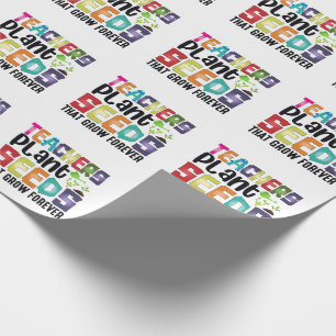 Papier Cadeau Enseignants Graines Plantes Qui Croissent Pour Tou