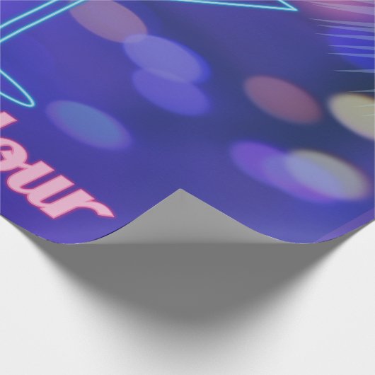 Papier Cadeau Enseigne néon Chaque heure est une heure heureuse (Coin)