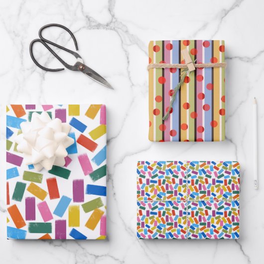 papier cadeau ensemble confettis (Recto)