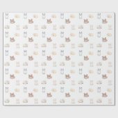 Papier Cadeau Ensemble de chatons de dessin animé mignons (Plat)