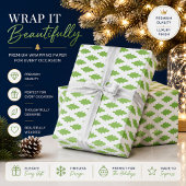 Papier Cadeau Ensemble de dossiers verts botaniques
