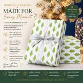 Papier Cadeau Ensemble de dossiers verts botaniques