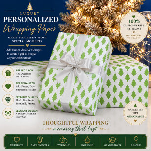 Papier Cadeau Ensemble de dossiers verts botaniques