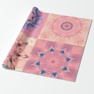 Papier Cadeau Ensemble de fractales pastel abstraites avec kaléi