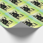 Papier Cadeau Ensemble de tambour monogramme vert (Coin)