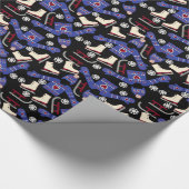 Papier Cadeau Ensembles et patins de chandail d'hiver sur le (Coin)