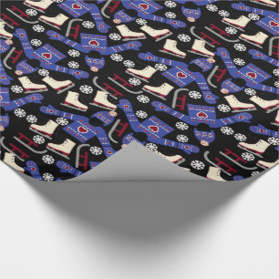 Papier Cadeau Ensembles et patins de chandail d'hiver sur le