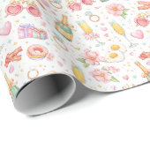 Papier Cadeau Enterrement de Vie de Jeune Fille – Conception de (Coin rond)