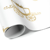 Papier Cadeau Entraîneur d'or Cinderella Princess Royal Magic (Coin rond)