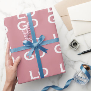 Papier Cadeau Entreprise à logo personnalisé ou société sur rose