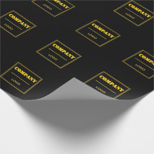 Papier Cadeau Entreprise personnalisée noire moderne sur mesure
