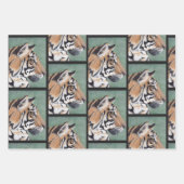 Papier cadeau enveloppant à l'aquarelle de tigre (Devant 3)