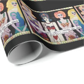 PAPIER CADEAU ENVELOPPANT PAPER-IF VOUS AVEZ LES AMIS FOUS (Coin rond)