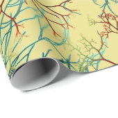 Papier Cadeau Enveloppe aquatique de papier de motif d'algue (Coin rond)