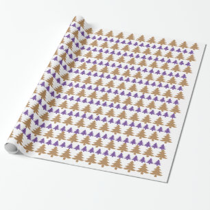 Papier Cadeau Enveloppe blanche pourpre et d'Or-Tan de Noël