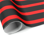 Papier Cadeau Enveloppe cadeau à rayures noir et rouge (Coin rond)