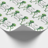 Papier Cadeau Enveloppe cadeau Alien. Personnaliser avec le nom (Coin)