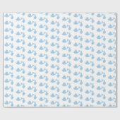 Papier Cadeau Enveloppe cadeau Baby shower cigogne blanche et bl (Plat)