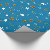 Papier Cadeau Enveloppe cadeau Blue and Gold Stars (Coin)