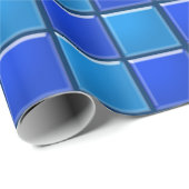 Papier Cadeau Enveloppe cadeau - Carreaux de verre en bleu (Coin rond)