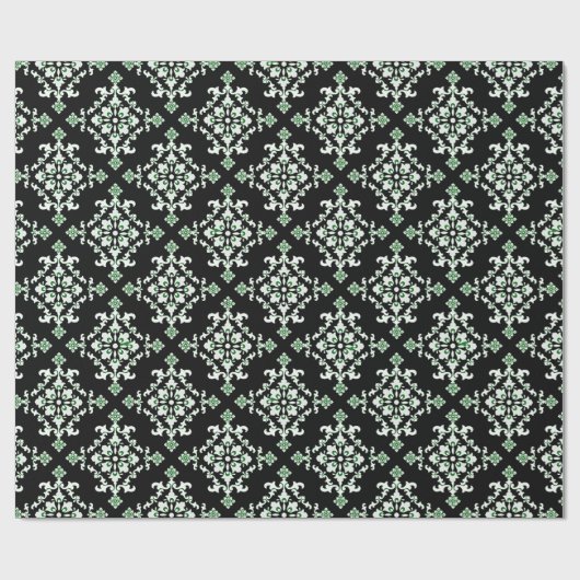 Papier Cadeau Enveloppe cadeau celtique noir, vert et blanc (Plat)