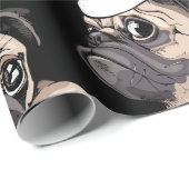 Papier Cadeau Enveloppe cadeau chien Carlin mignon | Papier d'en (Coin rond)