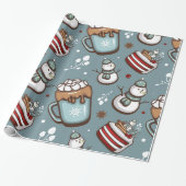Papier Cadeau Enveloppe cadeau chocolat chaud | Papier d'envelop (Déroulé)