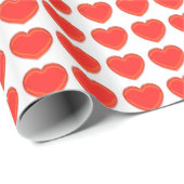 Papier Cadeau Enveloppe cadeau - Coeurs rouges 3D (Coin rond)