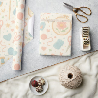Papier Cadeau Enveloppe cadeau — Crochet Design en tons pastel