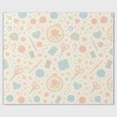 Papier Cadeau Enveloppe cadeau — Crochet Design en tons pastel (Plat)