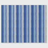 Papier Cadeau Enveloppe cadeau - Crochet en bandes bleues (Plat)