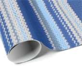 Papier Cadeau Enveloppe cadeau - Crochet en bandes bleues (Coin rond)