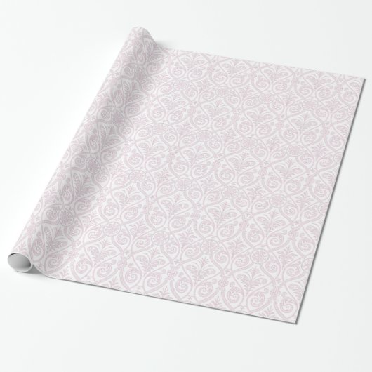 Papier Cadeau Enveloppe cadeau Damas rose et blanc (Déroulé)
