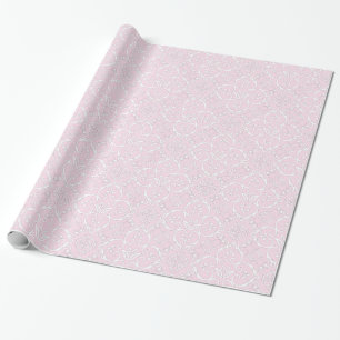 Papier Cadeau Enveloppe cadeau Damas rose et blanc