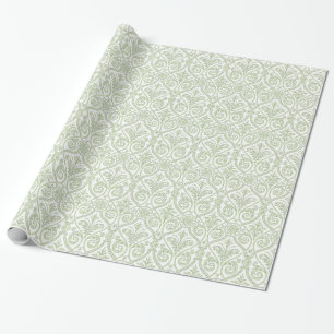 Papier Cadeau Enveloppe cadeau Damas vert et blanc