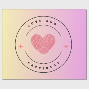 Papier Cadeau Enveloppe cadeau d'amour et de bonheur
