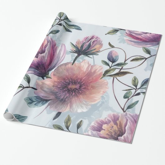 Papier Cadeau Enveloppe cadeau d'aquarelle douce (Déroulé)
